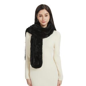 9454 Rex Rabbit Fur Shawl- Long Fluffy Women's Winter